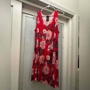 Premise Red and Pink Floral Maxi Dress